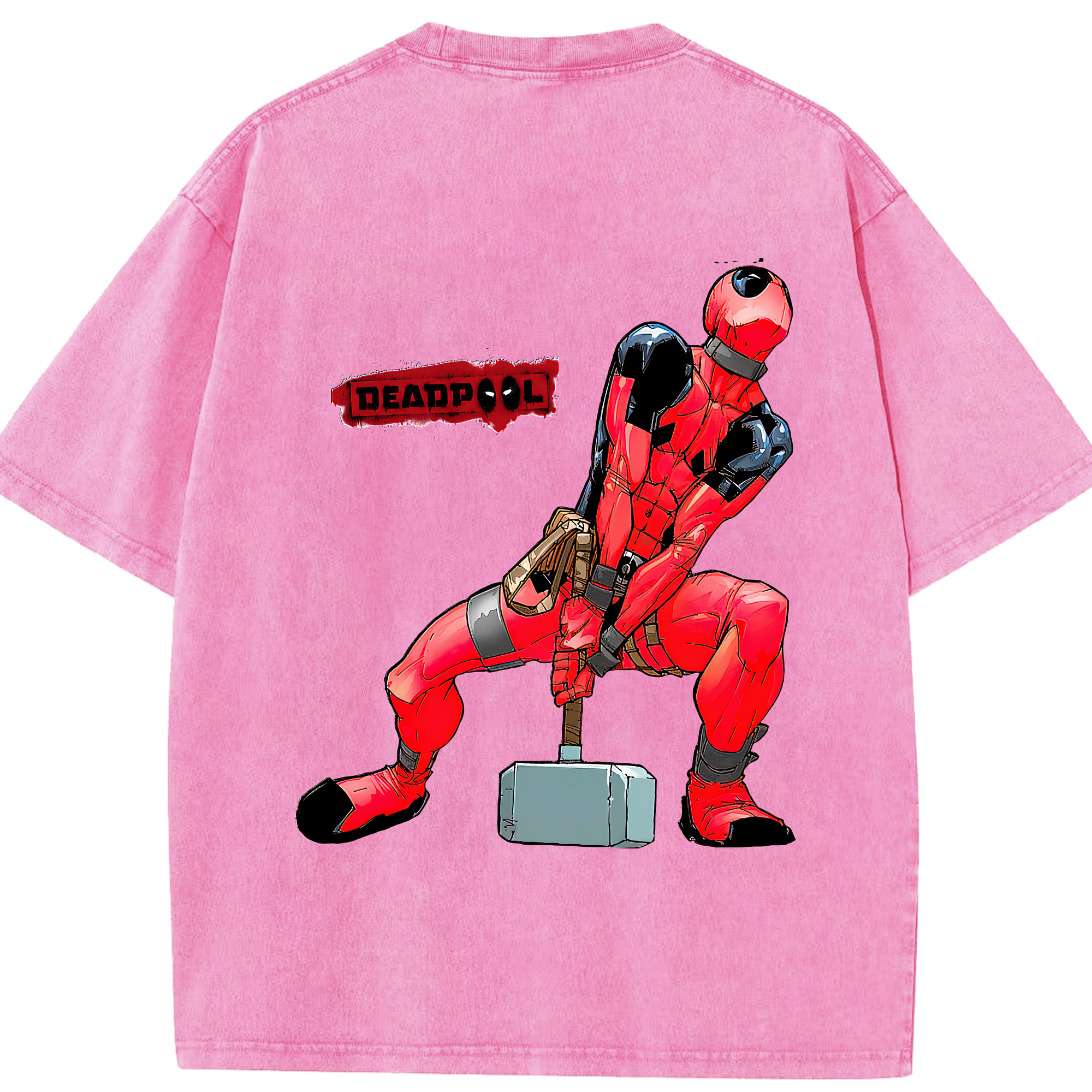 （画像用） Deadpool デッドプール 綿100% ヴィンテージ風 半袖Tシャツ（背面プリント）